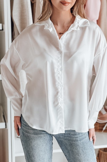 Koszula damska one size oversize SATINIA biała Dstreet DY0449