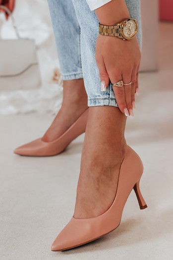 Szpilki damskie na słupku LUMARA różowe Dstreet ZY0729