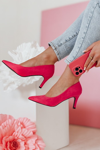 Szpilki damskie na wysokim obcasie FEMBELLIA fuksja Dstreet ZY0737