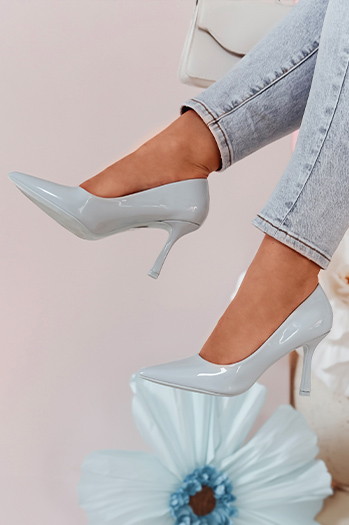 Klasyczne szpilki damskie LUXSOLA niebieskie Dstreet ZY0741