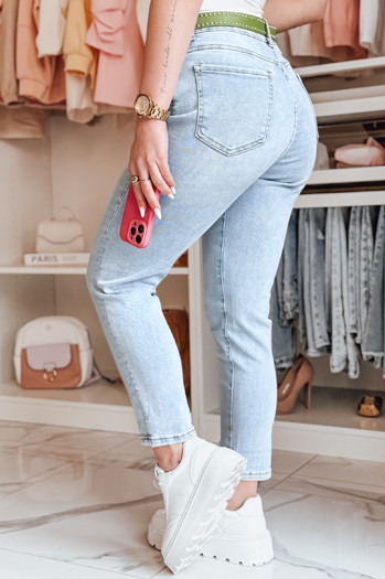 Spodnie damskie jeansowe skinny z paskiem FITARINKA niebieskie Dstreet UY2422
