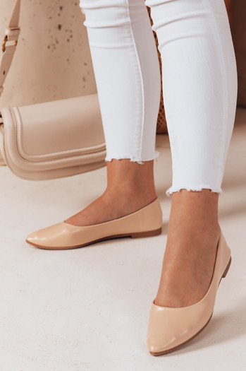 Baleriny damskie w szpic ILLARI beżowe Dstreet ZY0774