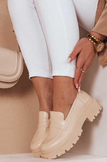 Mokasyny damskie na platformie TORINO beżowe Dstreet ZY0777