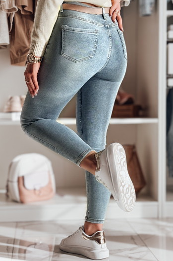Spodnie damskie jeansowe skinny ze zdobieniem LUMITTA niebieskie Dstreet UY2429
