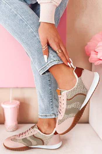 Sportowe sneakersy damskie INFAMES różowe Dstreet ZY0783