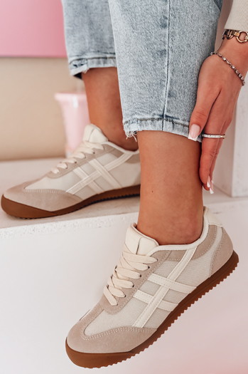 Sportowe sneakersy damskie RUNLUX beżowe Dstreet ZY0787