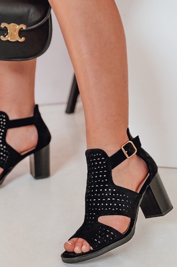 Sandały damskie na słupku AMIRIA czarne Dstreet ZY0806