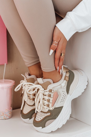 Sneakersy damskie na platformie CELESTIC zielone Dstreet ZY0816