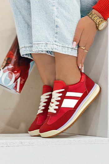Sportowe sneakersy damskie RAVIOS czerwone Dstreet ZY0826