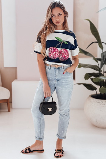 Spodnie damskie jeansowe JEWELSTAR niebieskie Dstreet UY2444