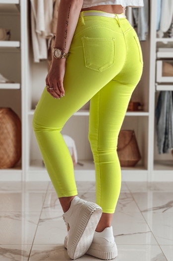 Spodnie damskie skinny z paskiem VIVASKIN żółte Dstreet UY2461