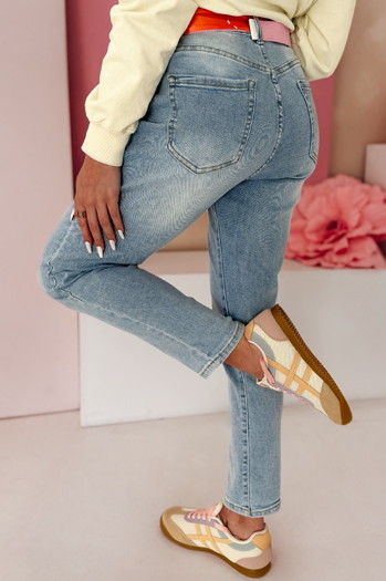 Spodnie damskie jeansowe mom fit NEWGEN niebieskie Dstreet UY2470