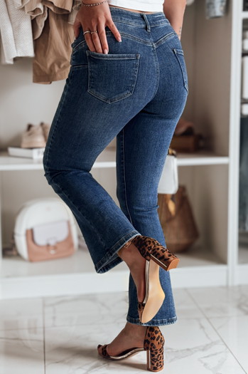 Spodnie damskie jeansowe dzwony LUSINIA niebieskie Dstreet UY2473