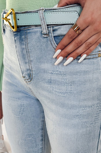 Spodnie damskie jeansowe skinny w serca JENIVIA niebieskie Dstreet UY2482