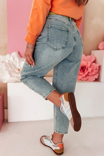 Spodnie damskie mom fit jeansowe MOMTEZ niebieskie Dstreet UY2485