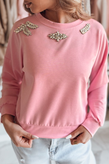 Bluzka damska masełko z długi rękawem CRYSTALIA różowa Dstreet RY2768