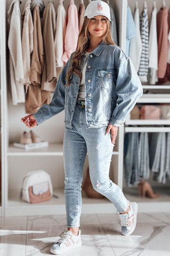 Kurtka damska katana przejściowa oversize NOVAJIN niebieska Dstreet TY4837