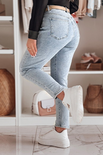 Spodnie damskie jeansowe slim fit SPARKLI niebieskie Dstreet UY2488