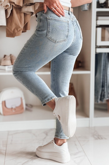 Spodnie damskie jeansowe mom fit MOMWAY niebieskie Dstreet UY2489