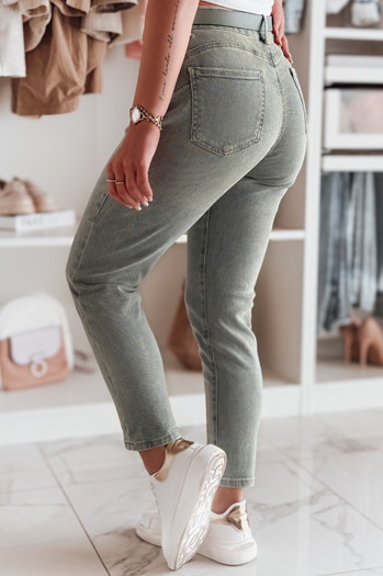 Spodnie damskie jeansowe slim fit z paskiem SLIMFIZ niebieskie Dstreet UY2494