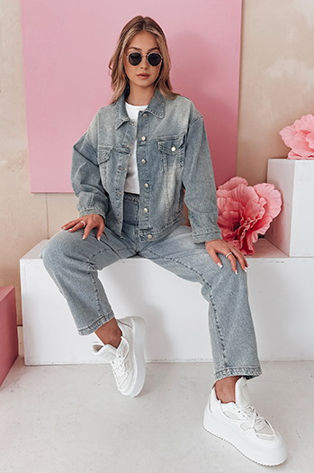 Kurtka damska katana przejściowa oversize NOVAJIN niebieska Dstreet TY4838