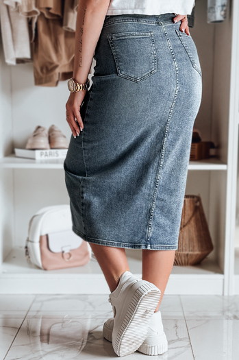 Spódnica jeansowa midi z rozcięciem DENIZA niebieska Dstreet CY0484