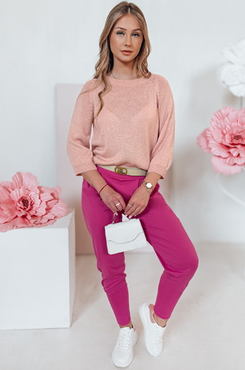 Sweter damski one size oversize SOFTICAN pudrowy róż Dstreet MY2431