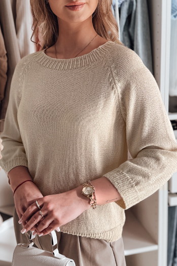 Sweter damski one size oversize SOFTICAN beżowy Dstreet MY2432