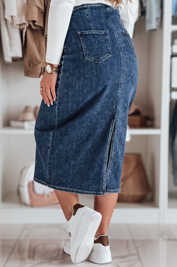 Spódnica jeansowa midi z rozcięciem VISTANO niebieska Dstreet CY0485