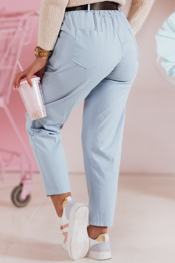 Spodnie damskie casualowe z paskiem SOFELIA błękitne Dstreet UY2504