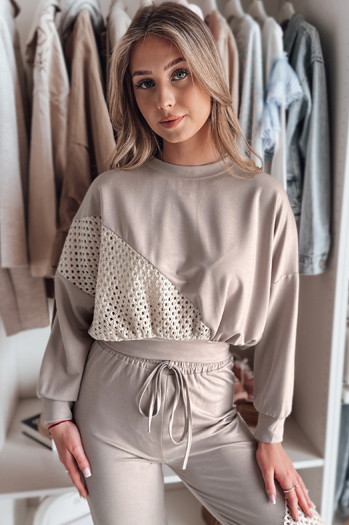 Bluza damska oversize masełko ELEGRA mokka Dstreet RY2796