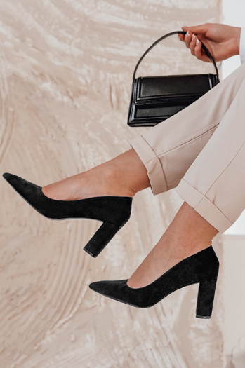 Czółenka damskie na słupku STELMI czarne Dstreet ZY0852