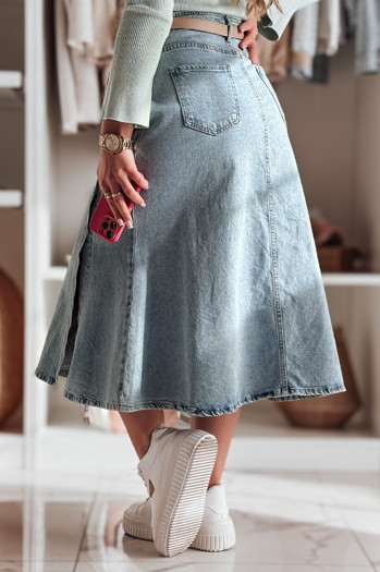 Spódnica jeansowa midi DEMILOVO niebieska Dstreet CY0487