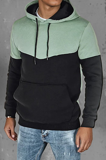 Bluza męska basic z kapturem miętowa Dstreet BX5876