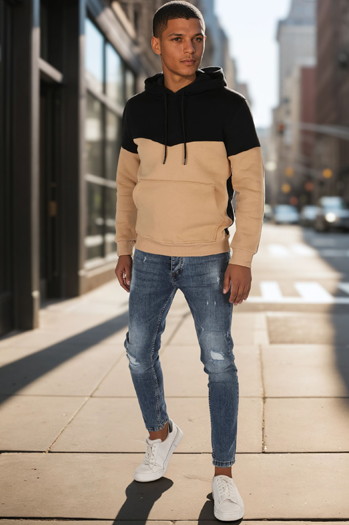 Bluza męska basic z kapturem czarna Dstreet BX5877