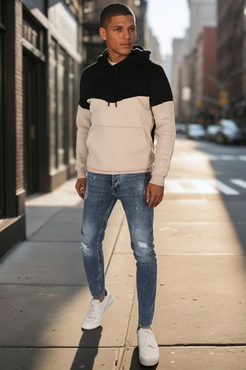 Bluza męska basic z kapturem czarna Dstreet BX5881