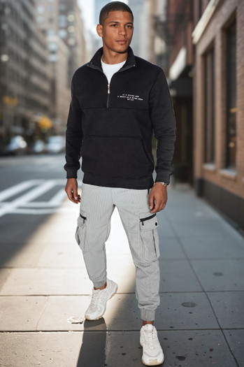 Bluza męska z nadrukiem czarna Dstreet BX5887