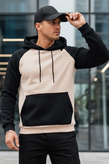 Bluza męska basic z kapturem beżowa Dstreet BX5890