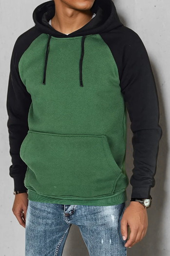 Bluza męska basic z kapturem zielona Dstreet BX5895