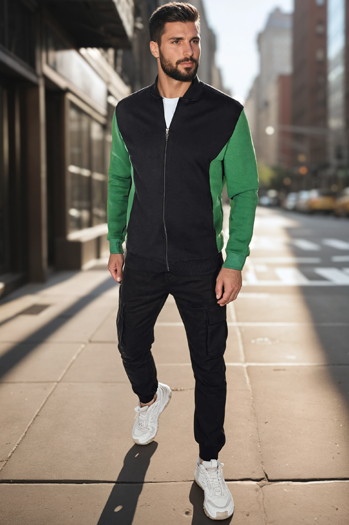 Bluza męska rozpinana za stójką czarna Dstreet BX5908