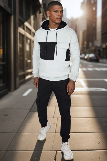 Bluza męska z kapturem szara Dstreet BX5911