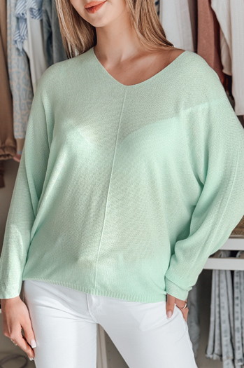 Sweter damskie one size oversize NORVAN miętowy Dstreet MY2454