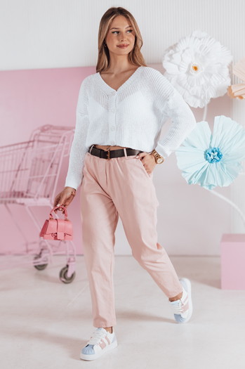 Sweter damskie one size oversize prążkowany SWEETDREAM biały Dstreet MY2459