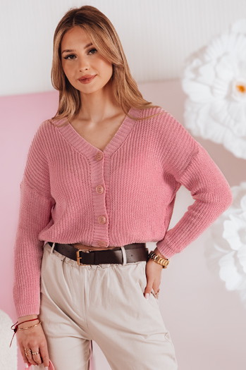 Sweter damskie one size oversize prążkowany SWEETDREAM różowy Dstreet MY2460