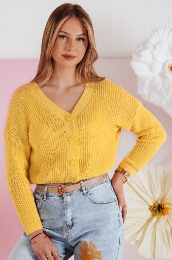 Sweter damskie one size oversize prążkowany SWEETDREAM żółty Dstreet MY2462