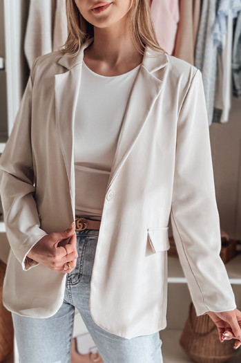 Marynarka damska one size oversize RESIDAL jasnobeżowa Dstreet PY0122