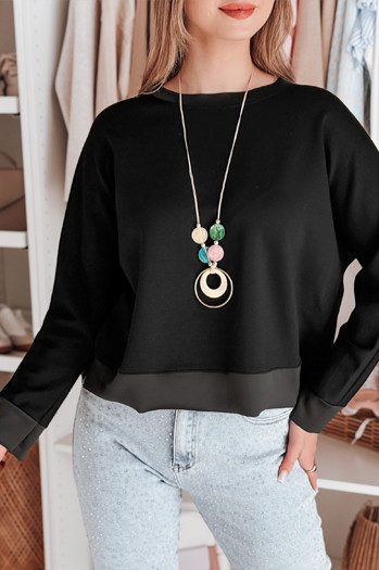 Bluzka damska masełko oversize z wisiorkiem NUBISS czarna Dstreet RY2802