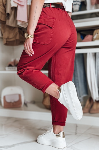 Spodnie damskie baggy GOTRENDI bordowy Dstreet UY2526