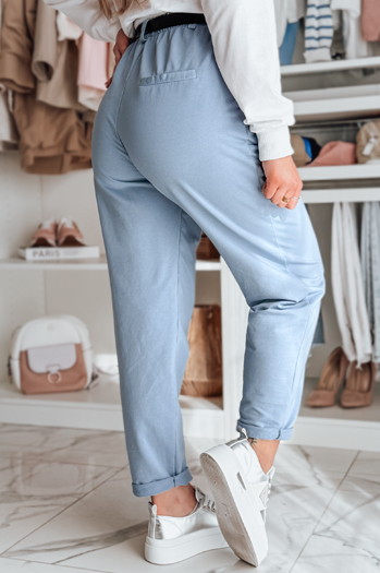 Spodnie damskie chinosy z paskiem TAILANDI niebieskie Dstreet UY2550