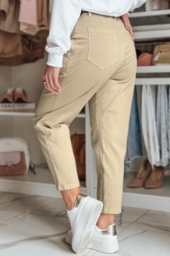 Spodnie damskie chinosy CHINOSKA ciemnobeżowe Dstreet UY2556